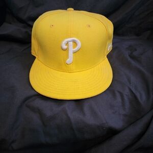 New Era Yellow and White Embroidered Hat